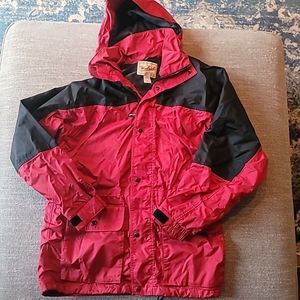 Vintage Woolrich Mens Medium Hydromax 2100 Jacket Zip Button Parka Red Black